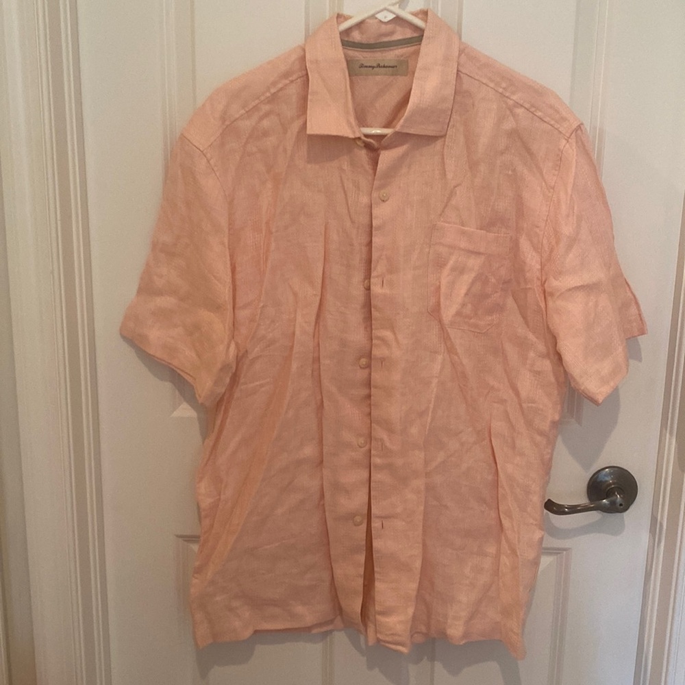 Tommy Bahama Short Sleeve Linen Button Up Shirt Size L